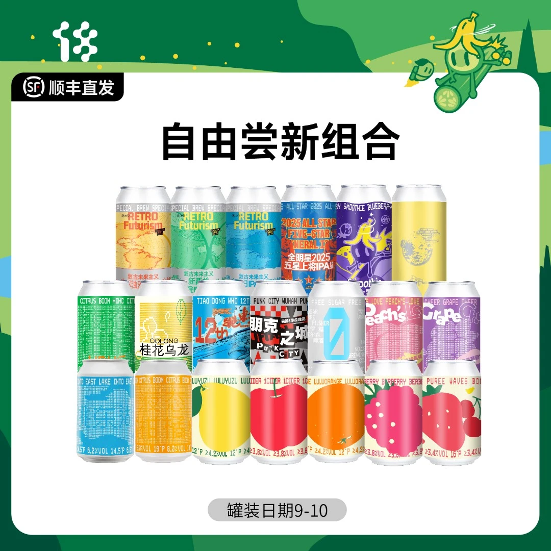 拾捌精酿果泥小麦世涛IPA自由组合 国产精酿啤酒 2罐包邮