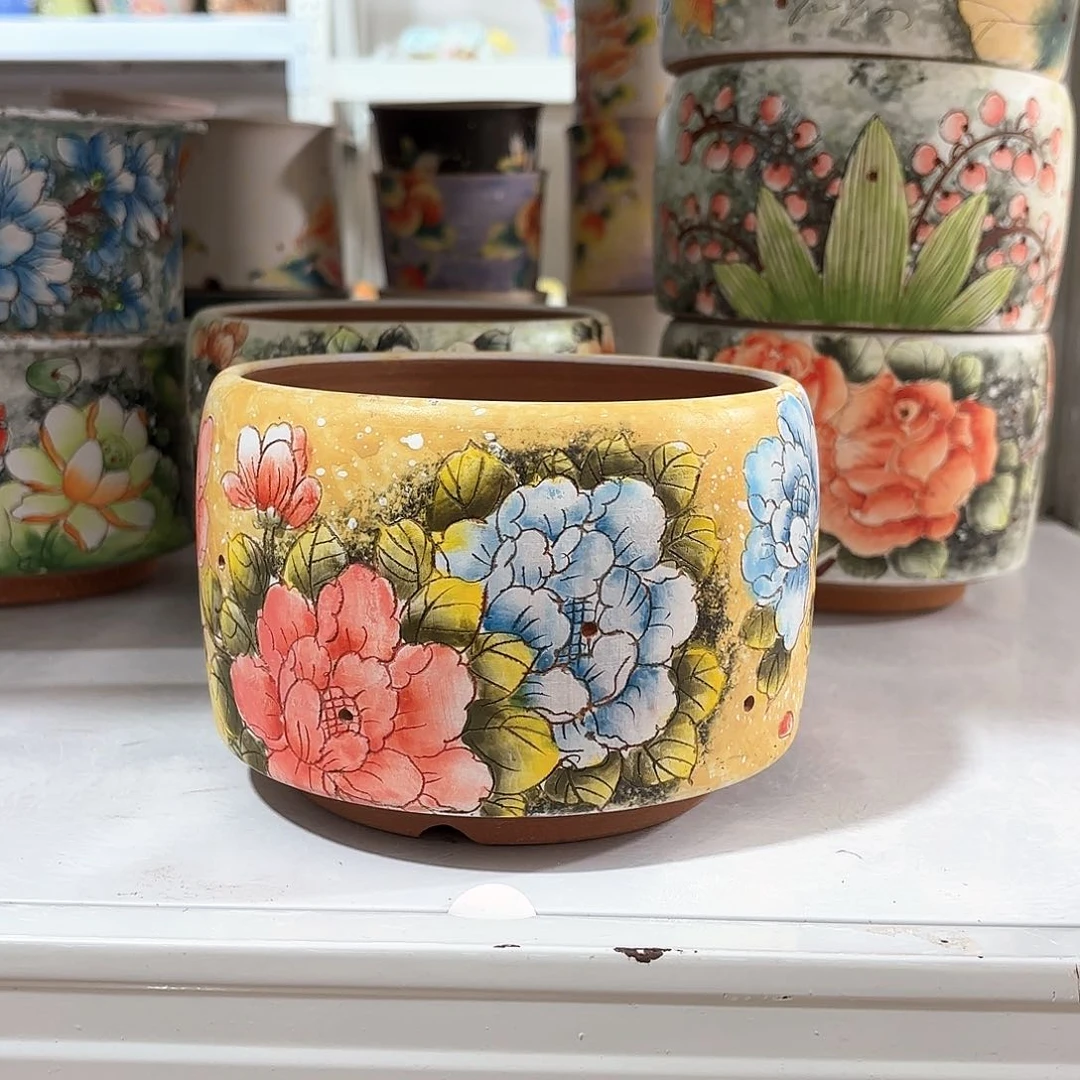 紫砂花盆?**?手工花盆默认微瑕