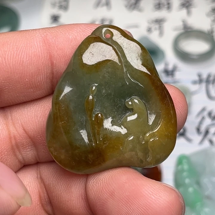 翡翠未镶嵌颈饰悟道