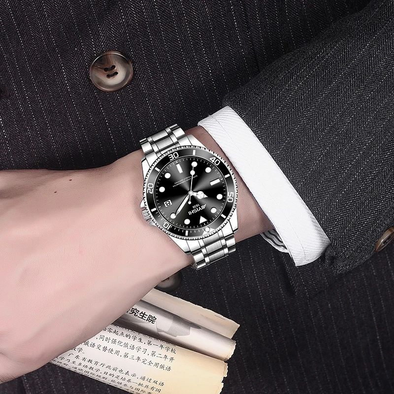 【AK运输机】瑞士注册品牌AIYISHI爱依士黑水鬼男士手表-1630