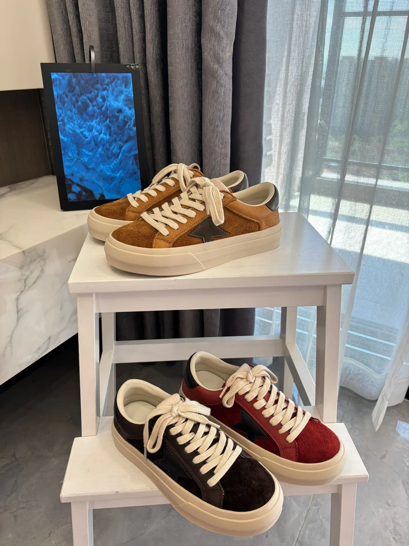 冬冬子-星辰梦境 | 真皮系带板鞋厚底休闲鞋