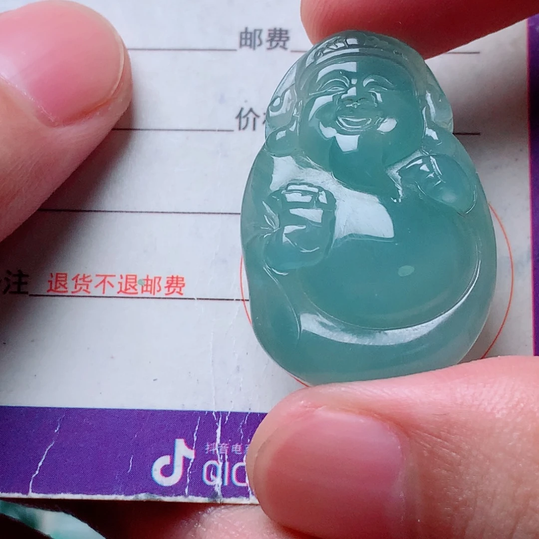 翡翠未镶嵌颈饰财神