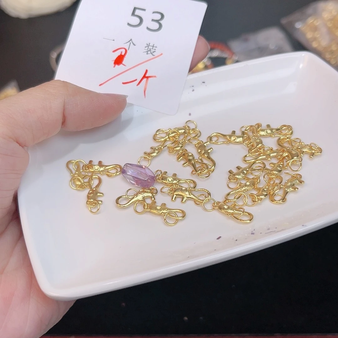 紫晶珠宝半成品银S925镀金镶嵌53