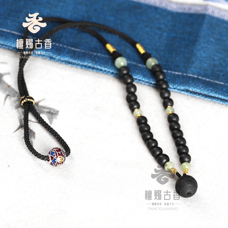 檀赐古香-天香序-孔圣香【儿童时尚编绳项链可调节黑色简约大方】