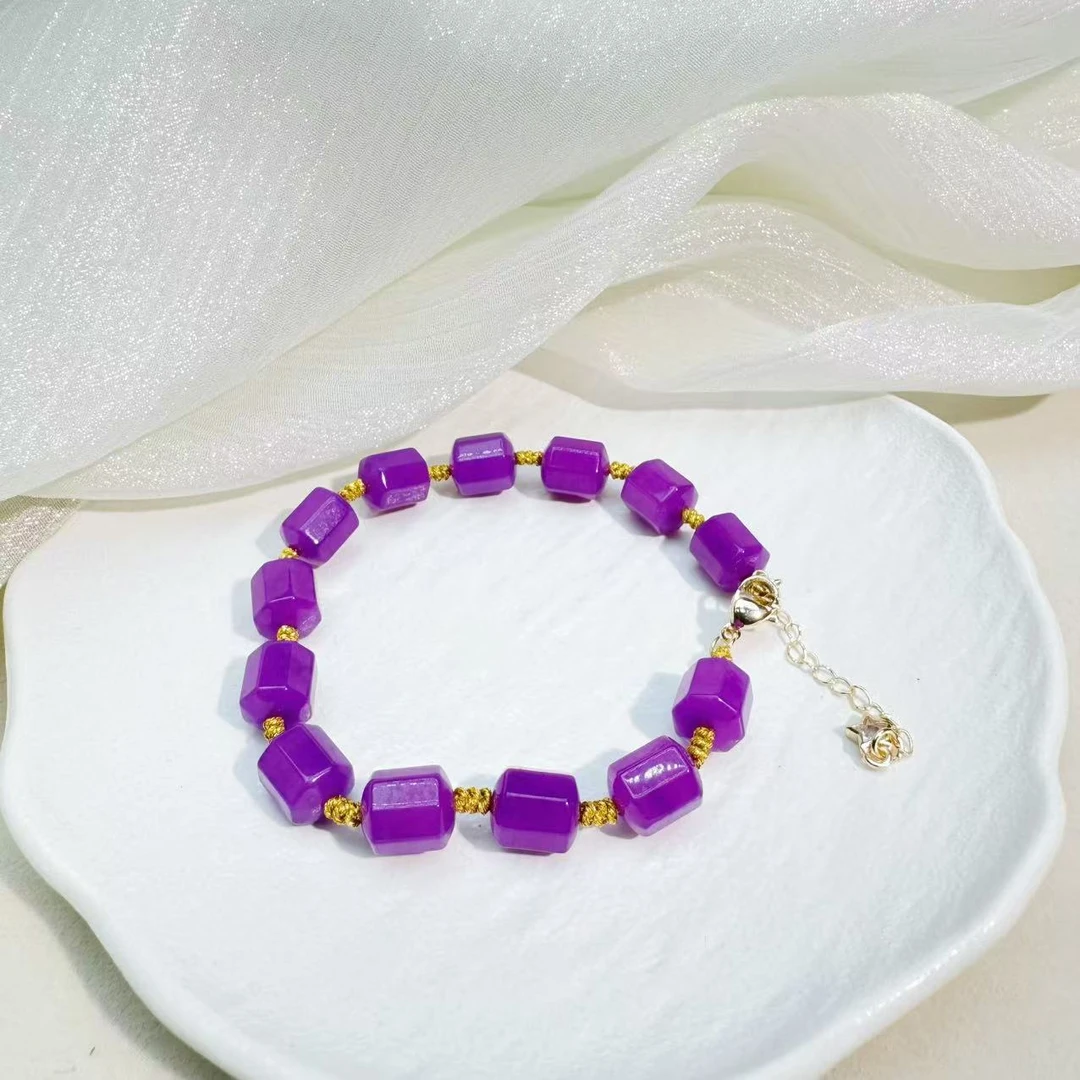 【同林舒】南非老矿料-满色紫料方糖8x10mm项链多样性发其一（A98）