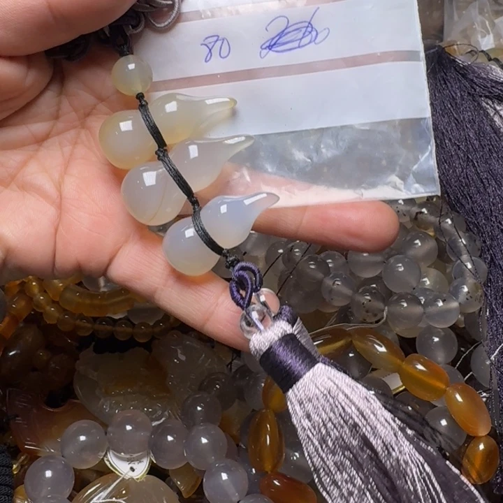 玛瑙/玉髓项链未镶嵌布****闪6607