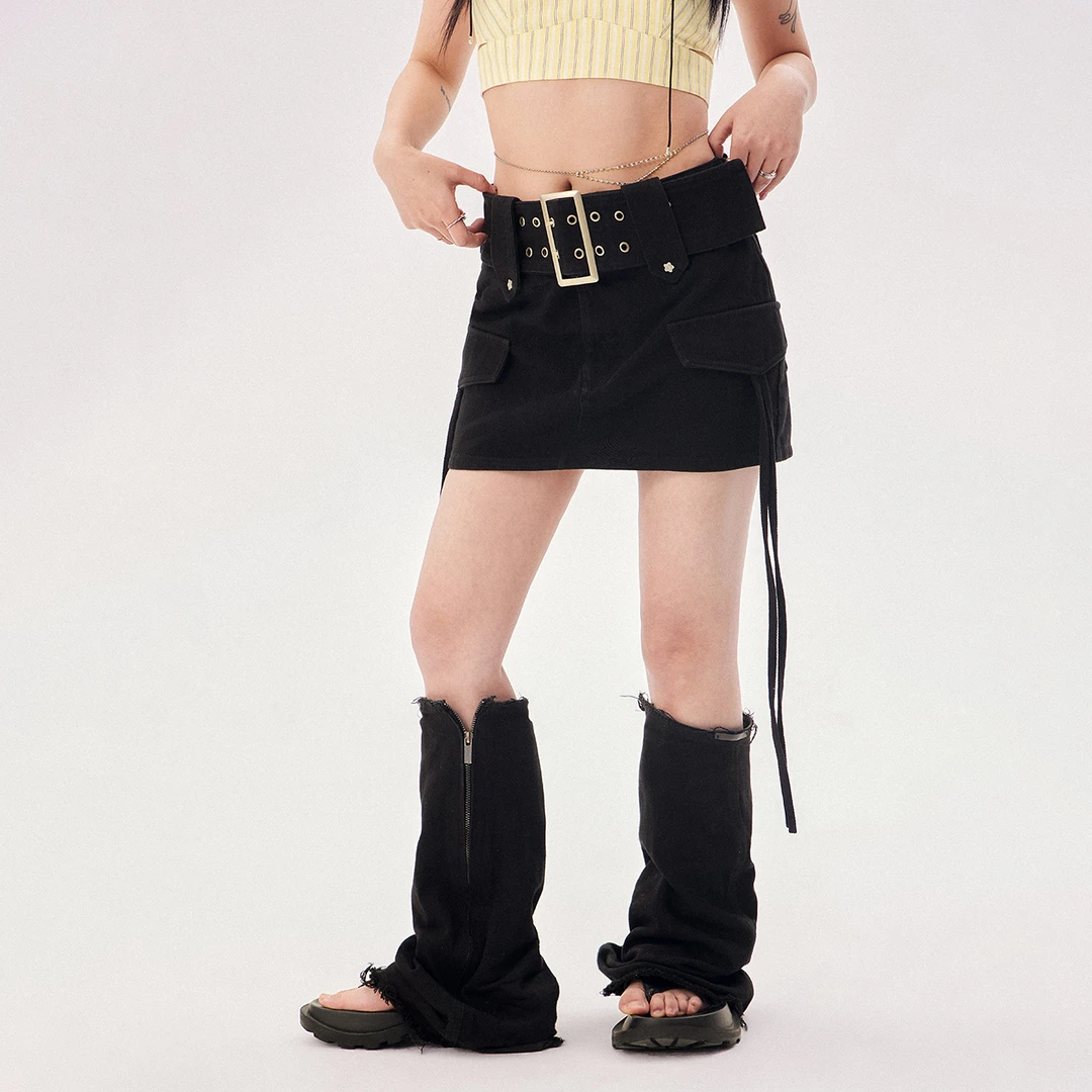 【13】CHUU辣妹百搭多口袋工装设计简约个性短款高腰半身裙FHPE002Z