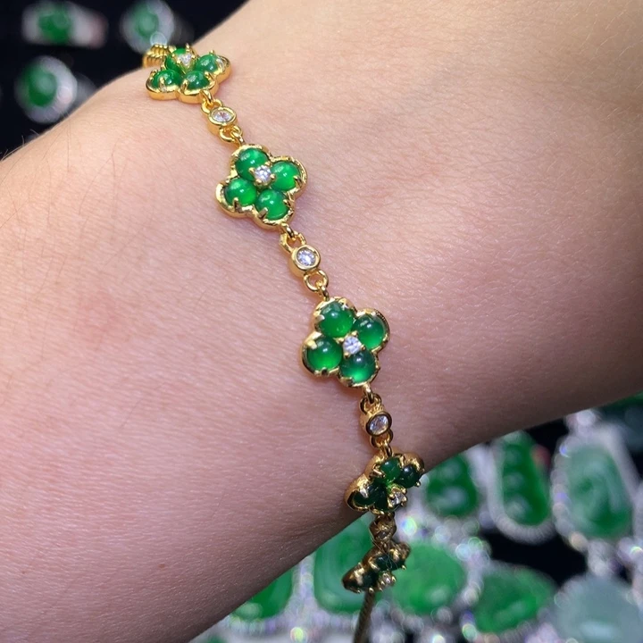 【闪购商品】翡翠耳饰银S925镶嵌天然翡翠