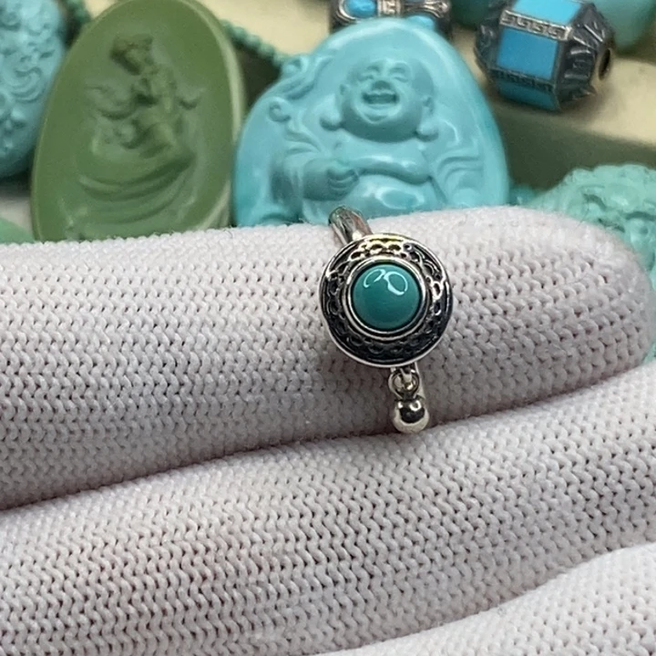 绿松石银S925镶嵌珠宝奇石