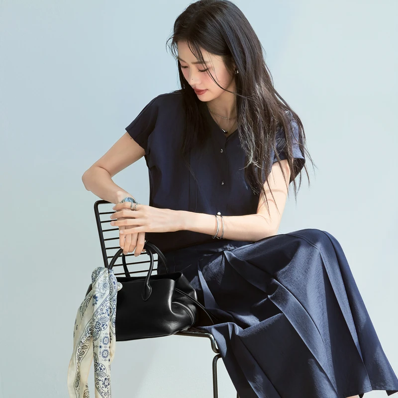 伊芙丽两穿式显瘦气质立领百褶连衣裙套装2025夏装新款1G6922081