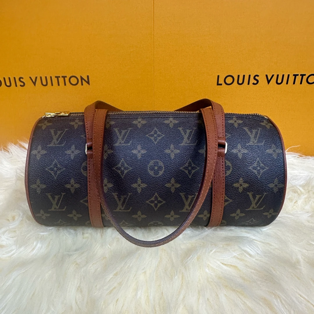 修复品情况【配皮换新】路易威登/LV老花红皮巴比龙30单肩包