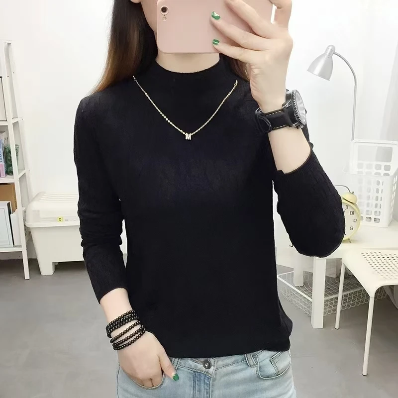 毛衣时尚百搭洋气修身半高领