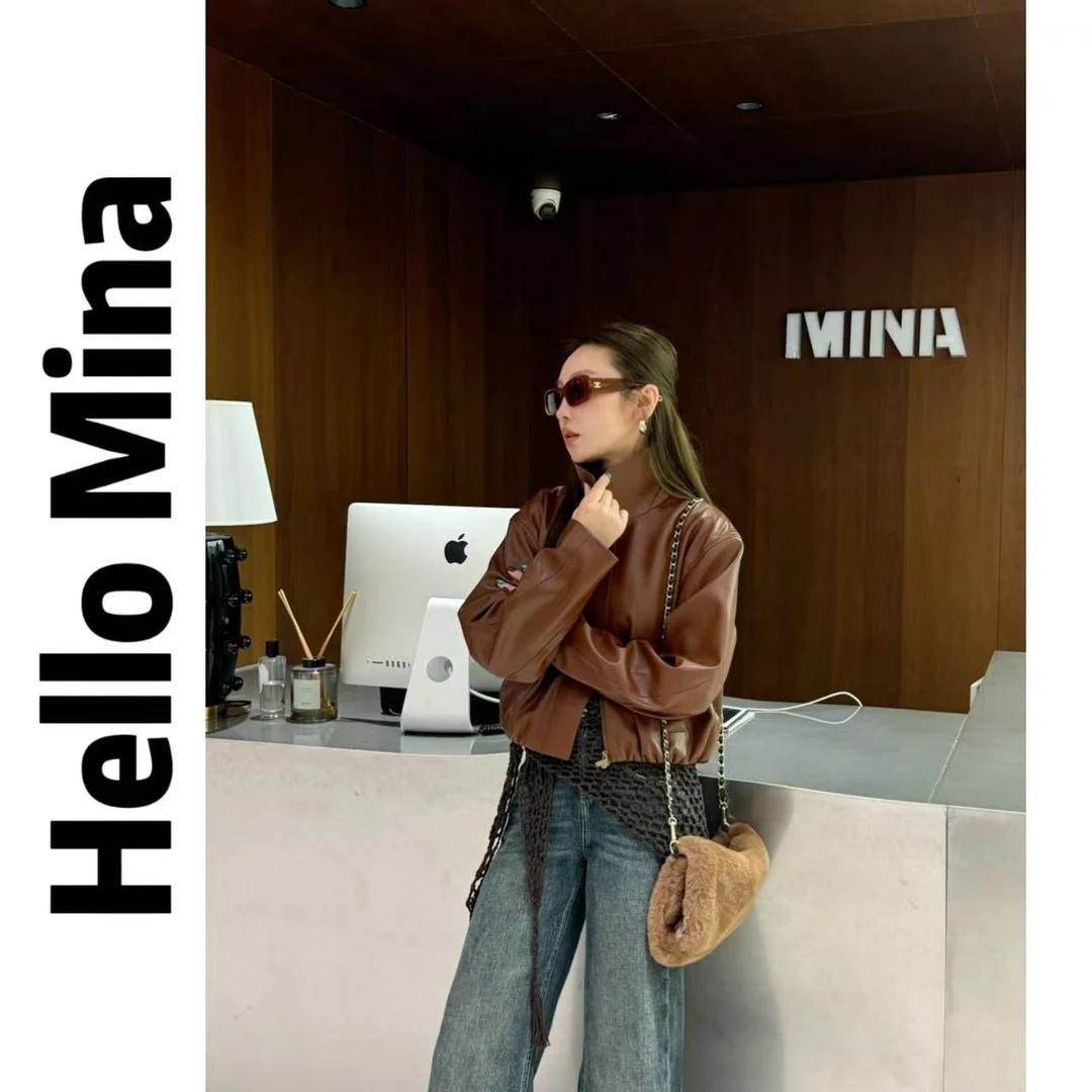 0603-V2经典款翻领宽松夹克皮衣