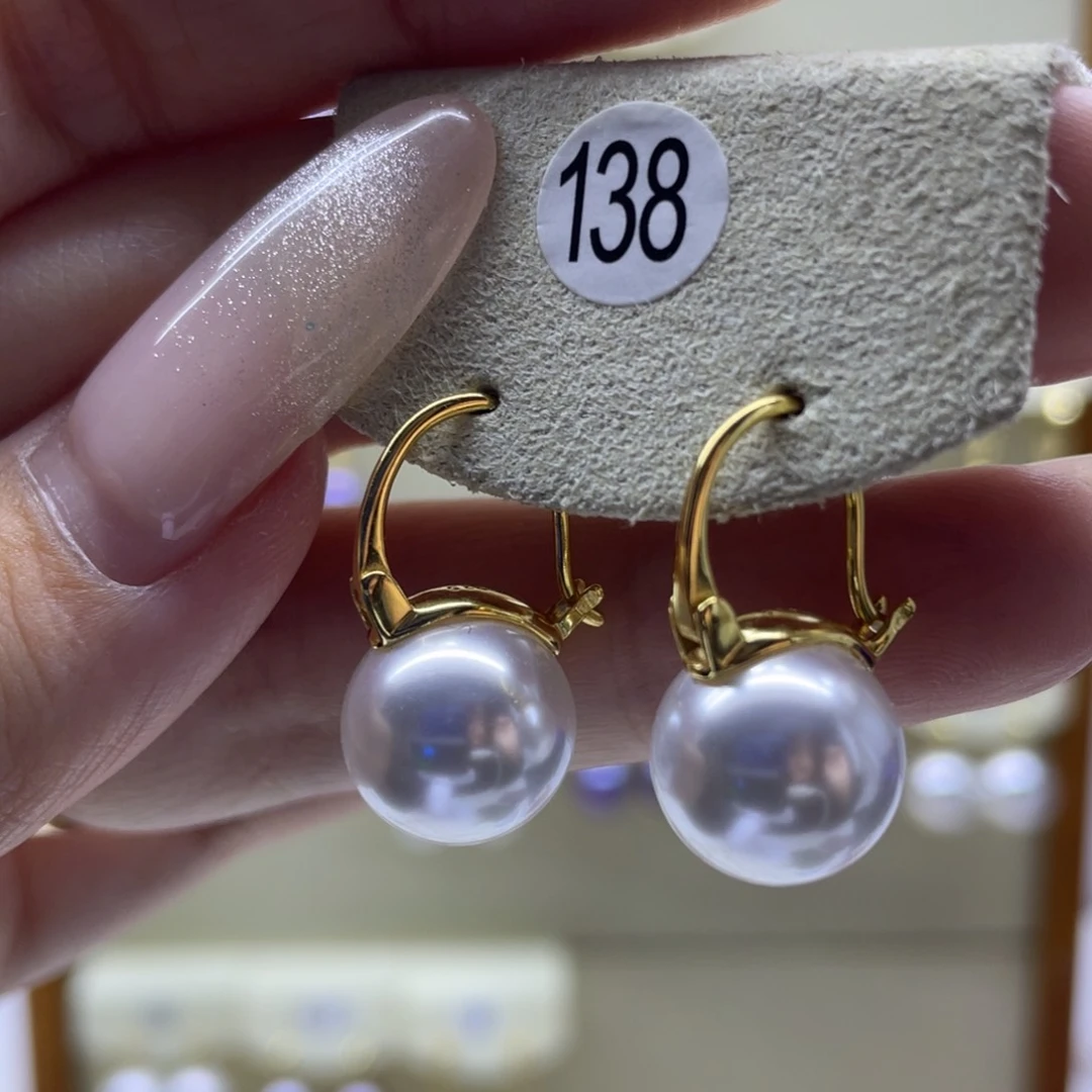 淡水珍珠耳饰银S925镶嵌
