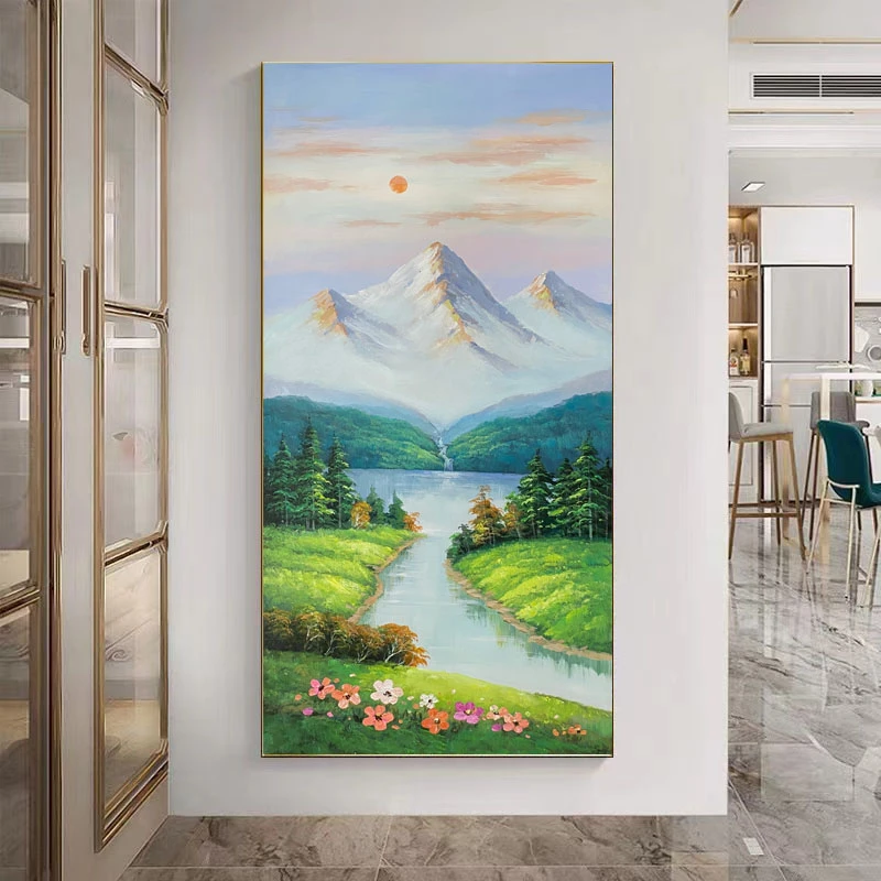 XG 742  金山纯手绘油画现代轻奢过道走廊装饰画