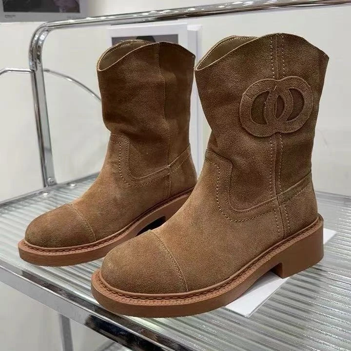 马丁靴休闲短靴切尔西大黄靴百搭女单靴潮洋气548-68-22