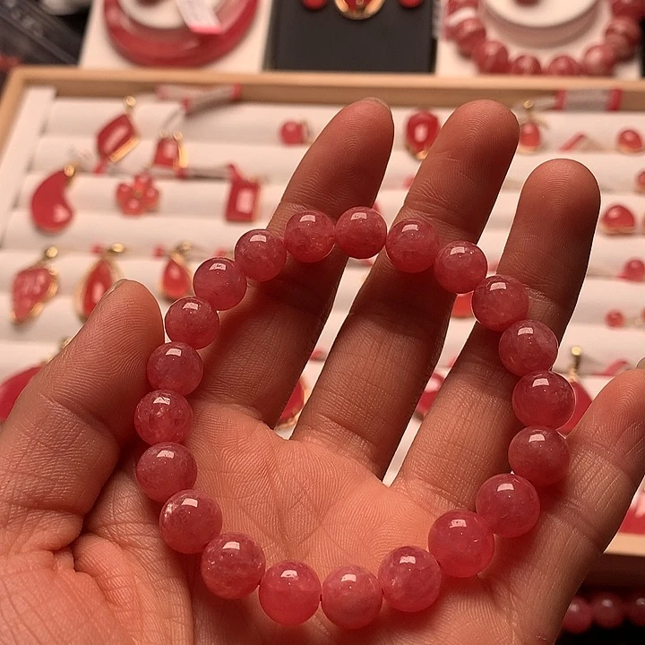 菱锰矿（红纹石）手绳未镶嵌S****?