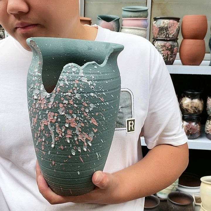 紫砂花盆口15高25瑕疵