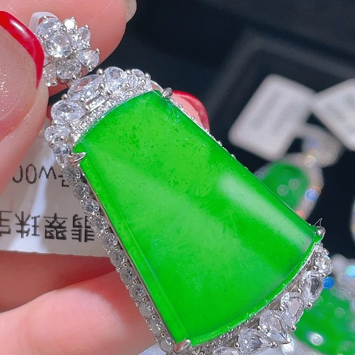 翡翠吊坠(不含链)银S925镶嵌