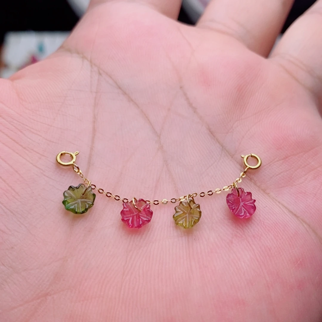 碧玺吊坠(不含链)18K金镶嵌碧玺