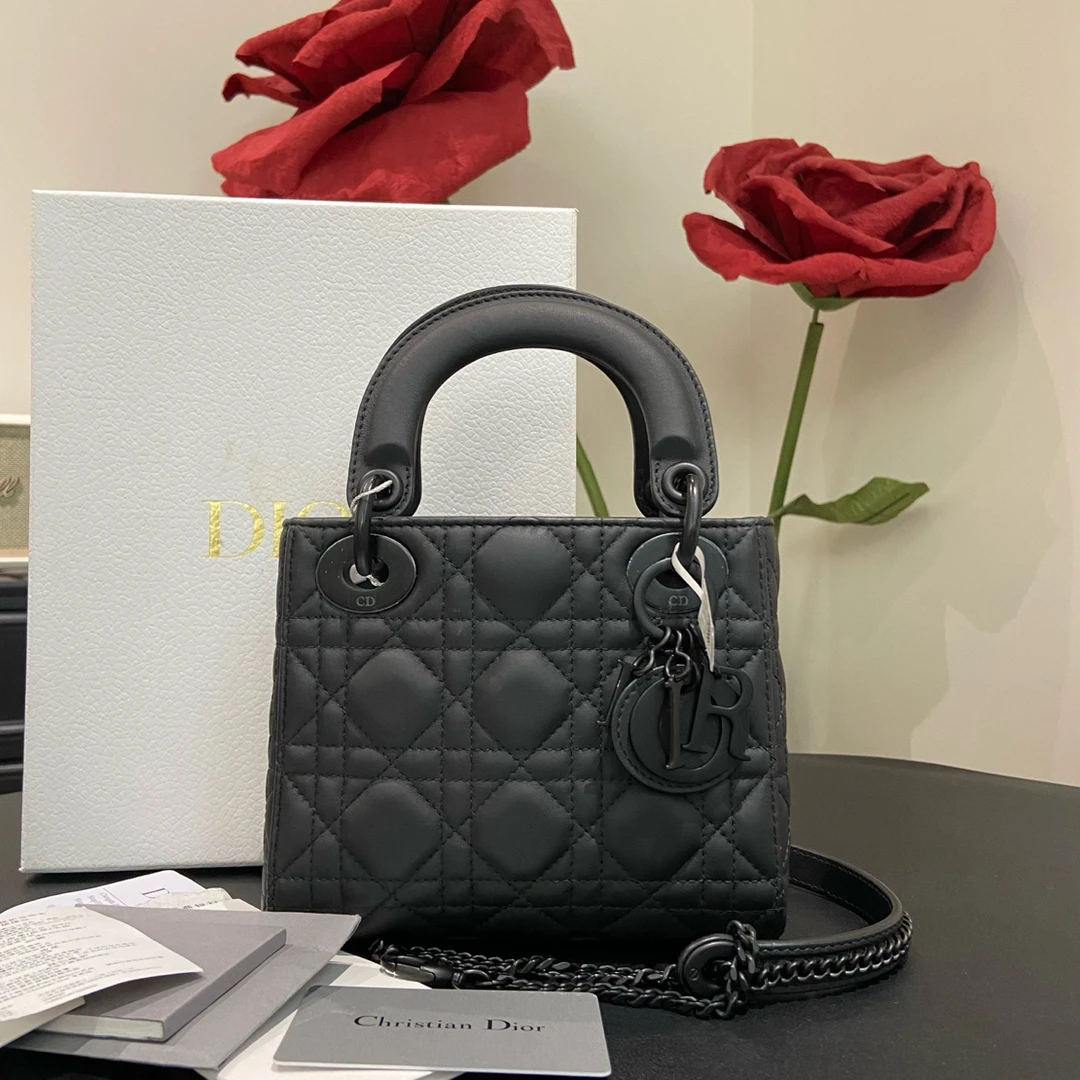 95新 DIOR/迪奥 黑武士三格戴妃手提斜挎包