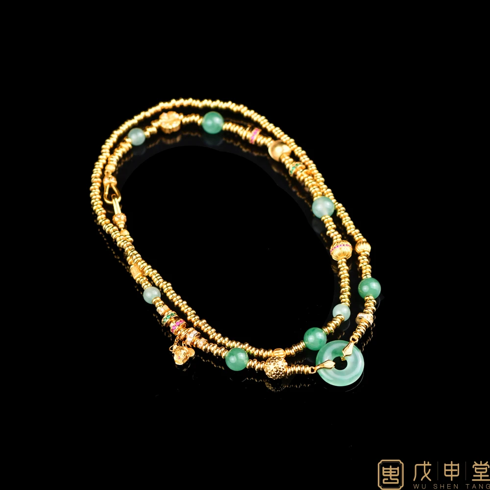 戊申堂【冰玉盘缠】金枝玉叶百搭链独龙玉项链 国风珠宝