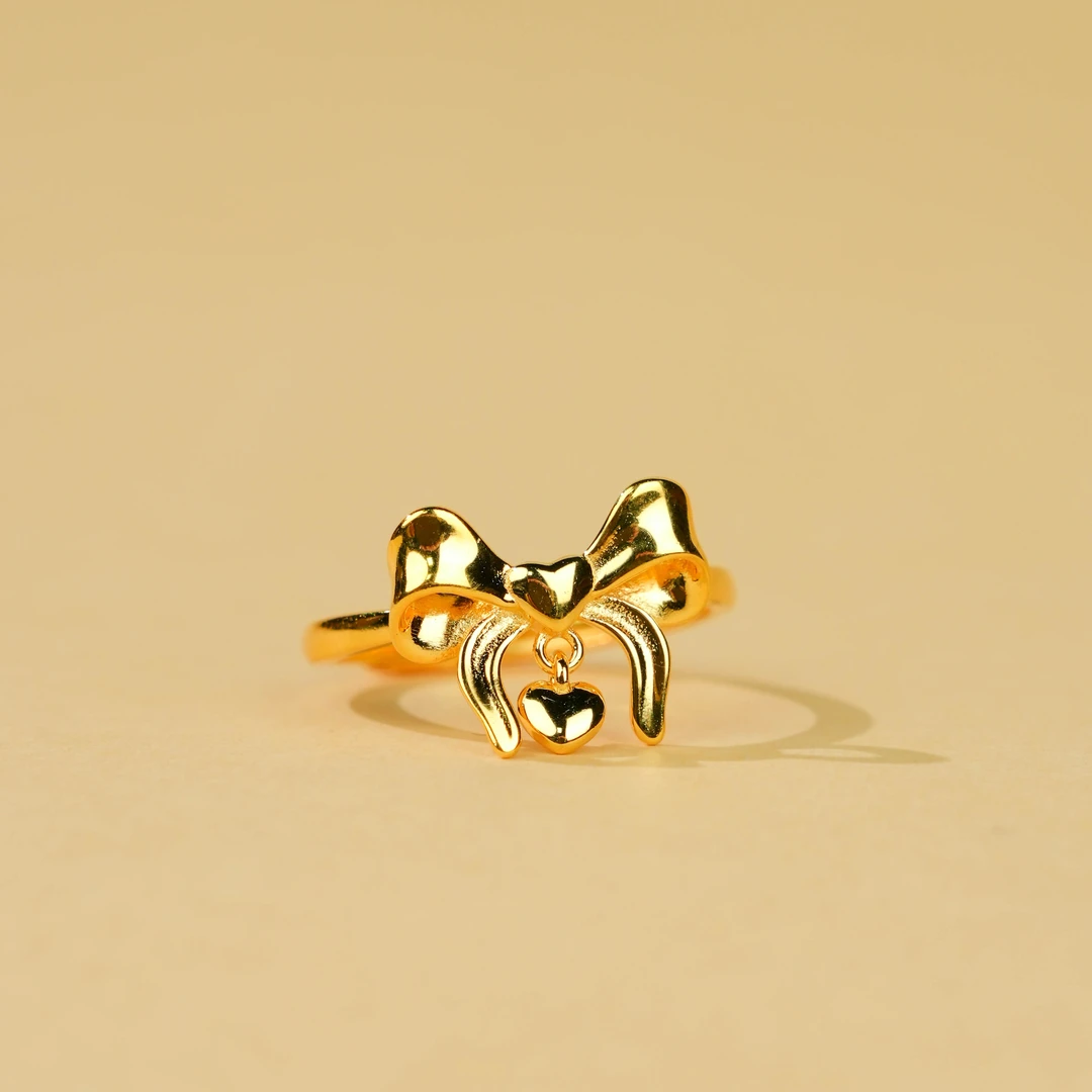 足银戒指 足银在逃公主开口戒指金色小清新女款