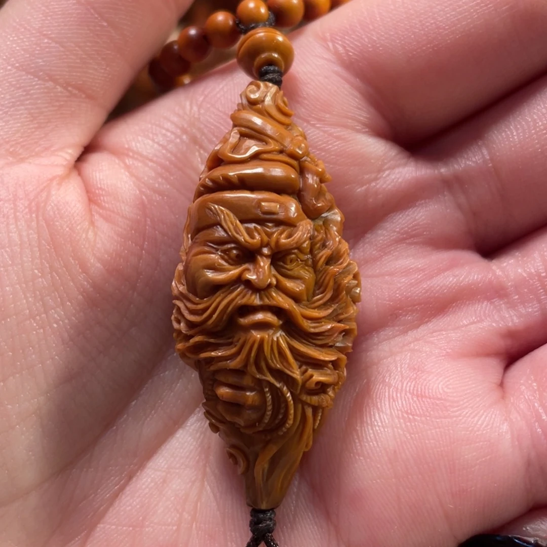 橄榄核手串/手链晴*钟馗五鬼头雕。457 瑶