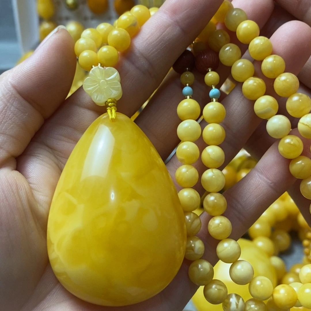 蜜蜡未镶嵌颈饰蜜蜡套装