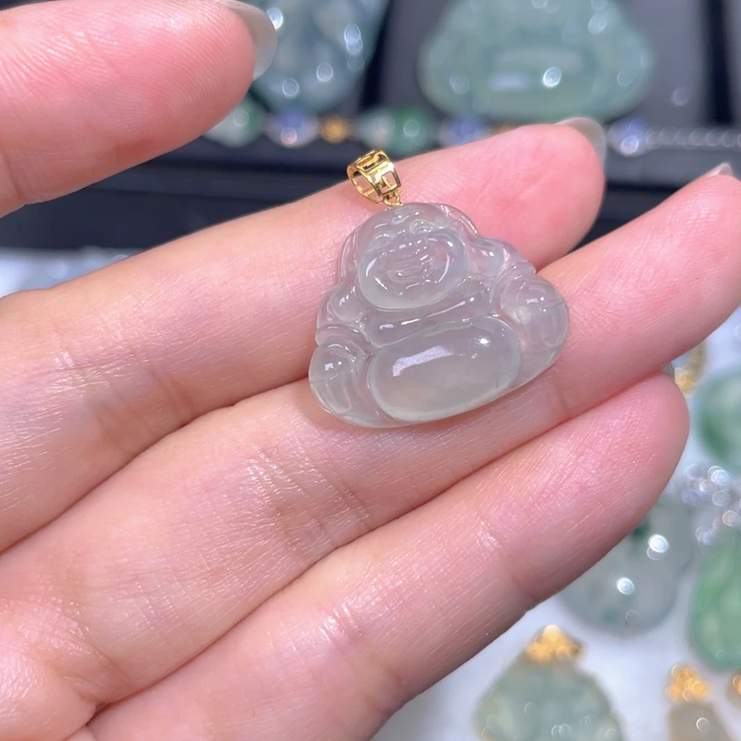 颈饰18K金镶嵌翡翠翡翠