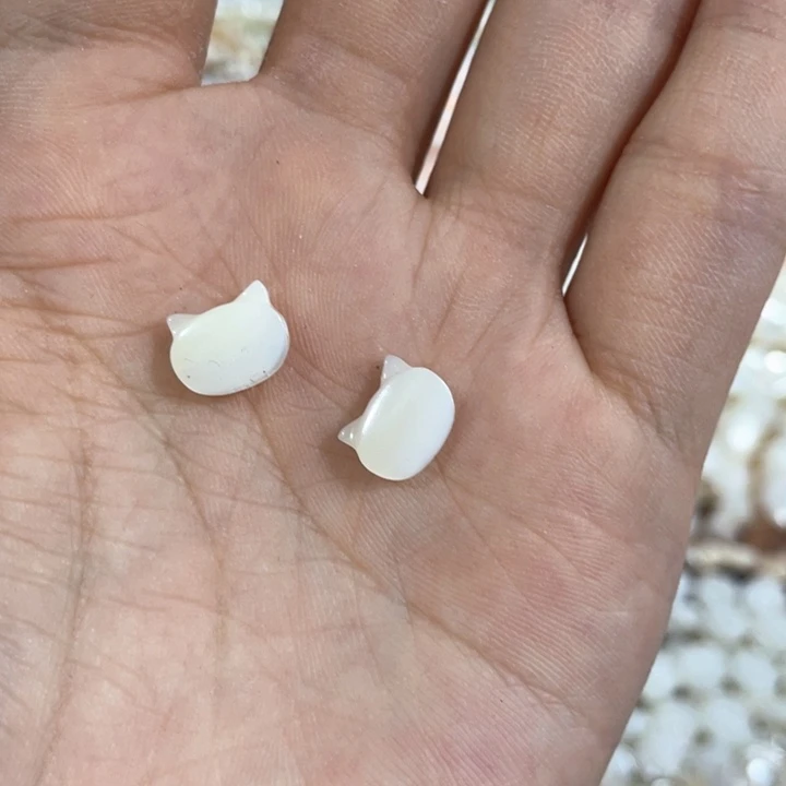 贝壳非金属2颗大号白蝶贝猫头