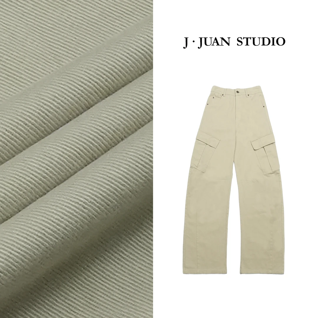 【J.Juan】西海岸-春弯刀工装裤高个子女装碳磨洗水重工美式休闲裤