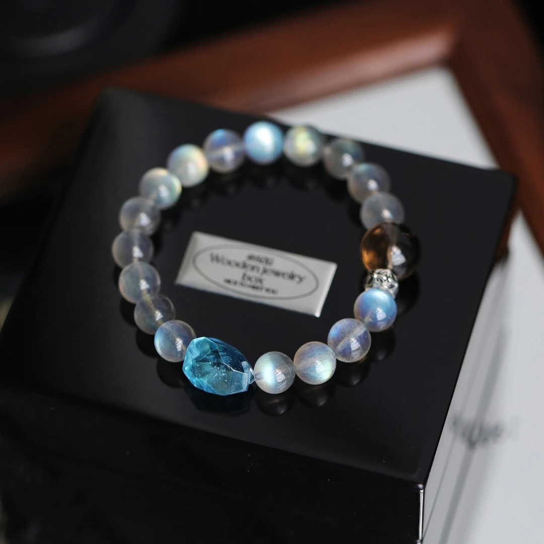 合金手链 手串手链补水串珠女生转运巨好看冷淡系蓝色小众男复古