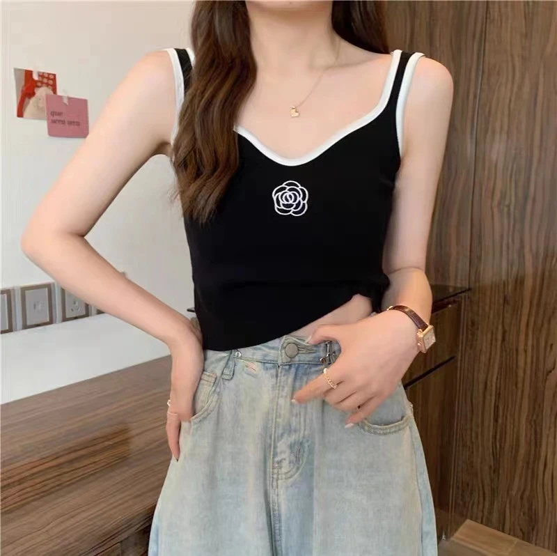 【热烈的火】春夏无袖 “叠穿”“刺绣”宽松背心 #2032