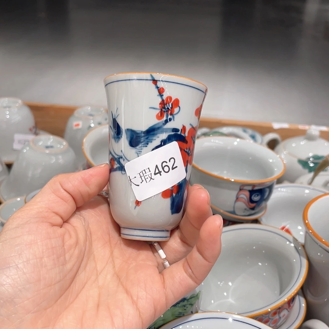 釉下彩纯手绘有瑕