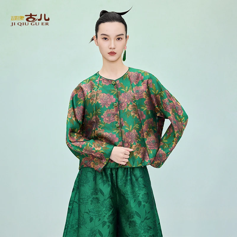 吉丘古儿满庭芳短外套原创设计时尚宽松艺术感中式外衣G251Y003