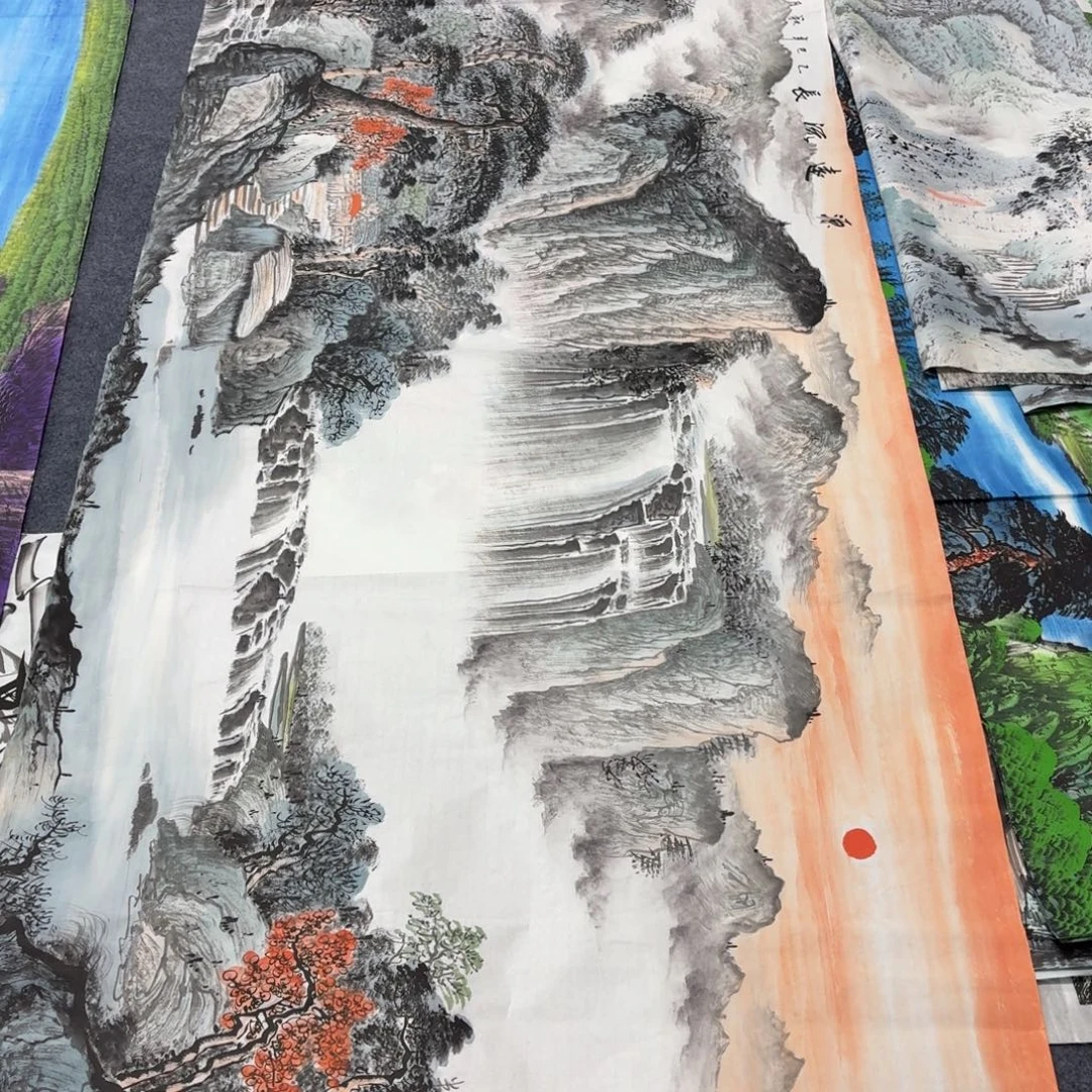 逆***袭国画2.4×1米画画画画