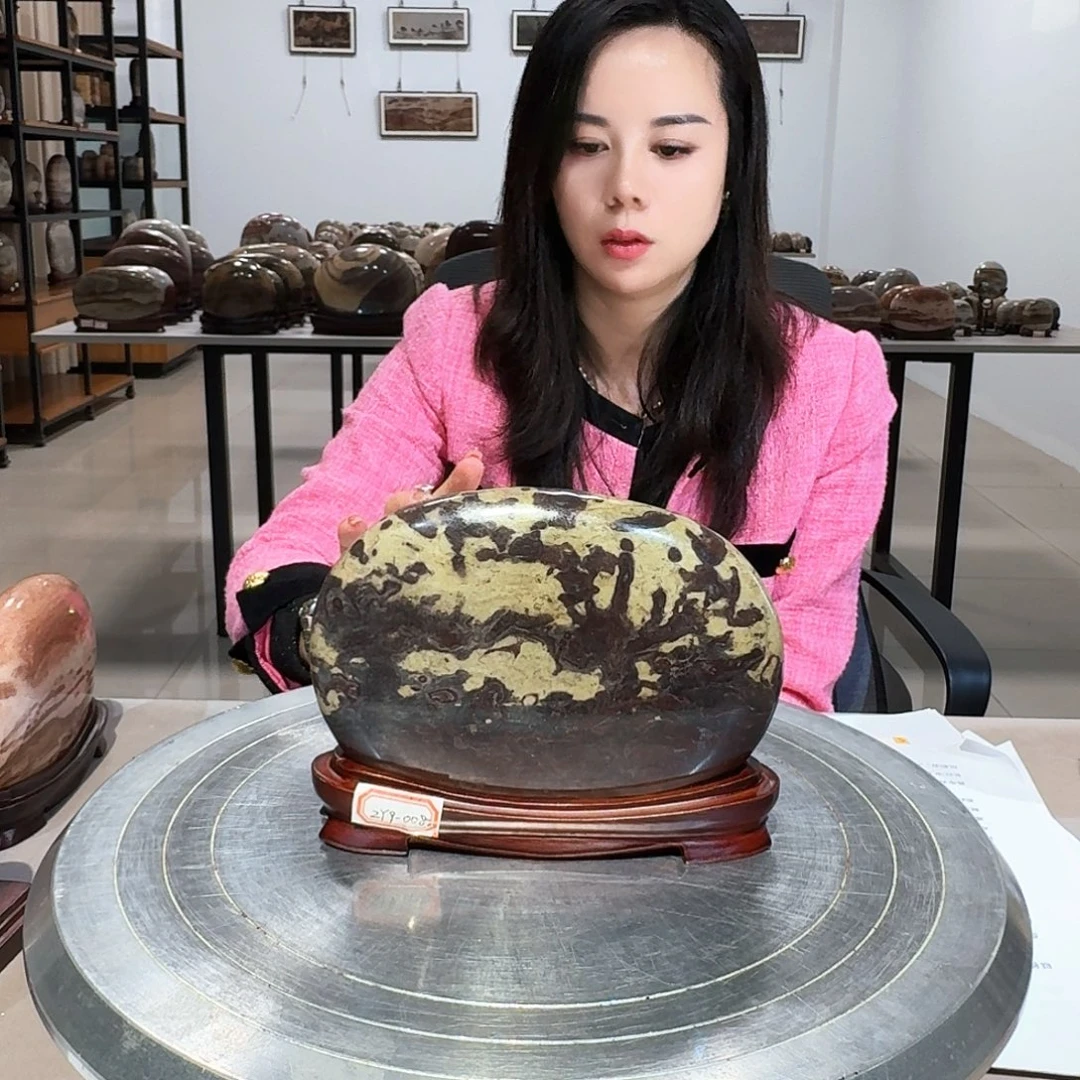 长江画面石中号摆件
