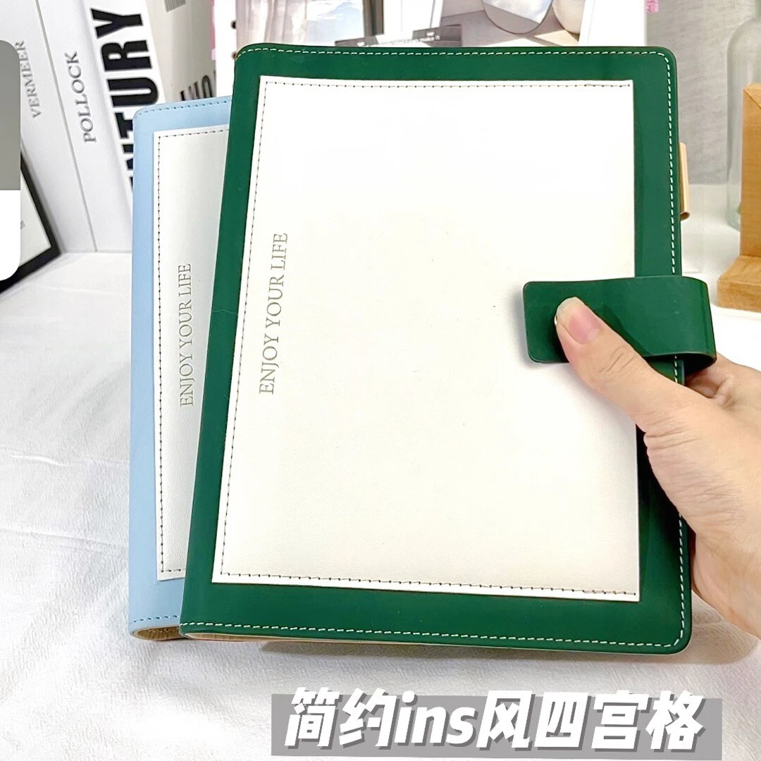 四宫格卡册简约搭扣活页本ins风A5精致手账本爱豆明星小卡收集册