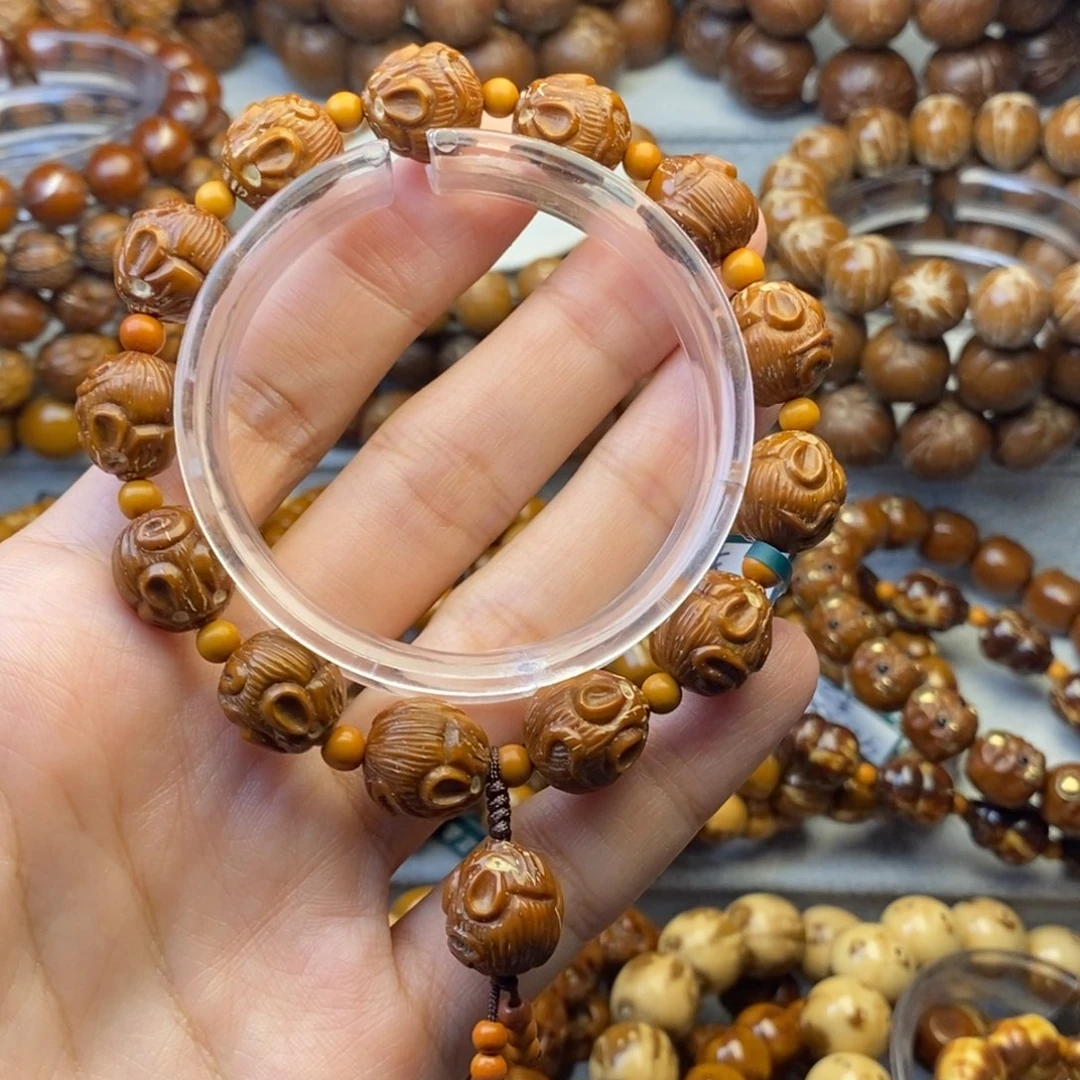 紫金鼠手串12鼠钱纯手工雕刻