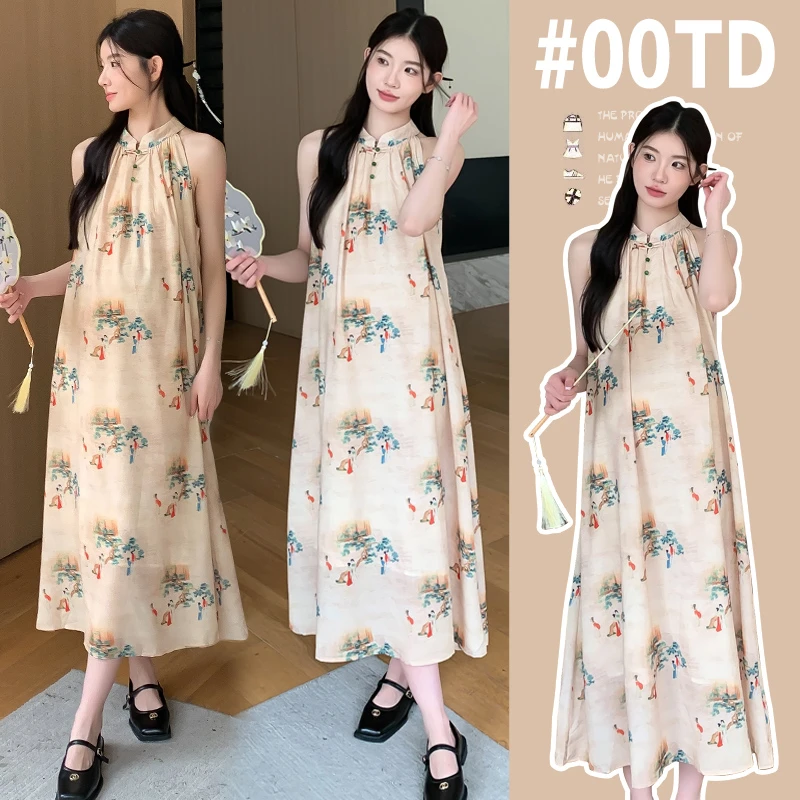 2025新款 大码孕妇装国风孕妇连衣裙雪纺孕妇裙薄款百搭时尚气质