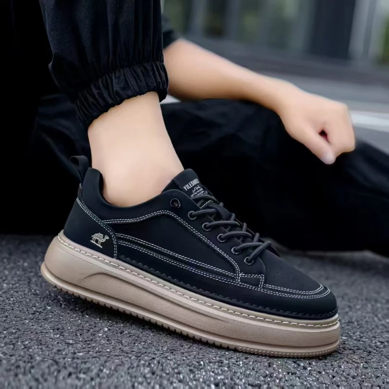 2025春秋厚底运动休闲鞋男时尚秋季休闲舒适韩版百搭潮流男士板鞋