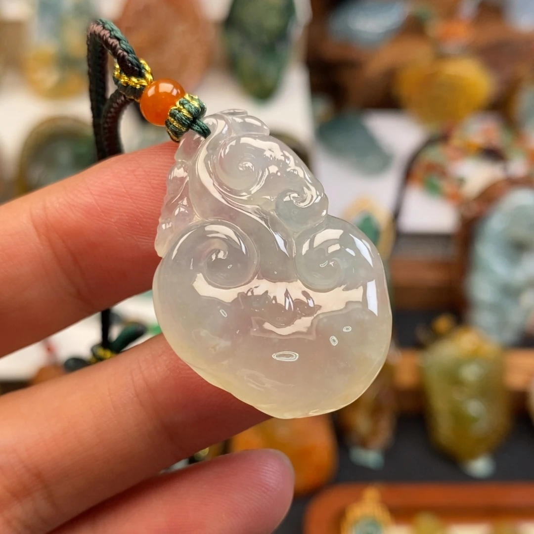 颈饰未镶嵌翡翠缅甸天然翡翠冰胶如意