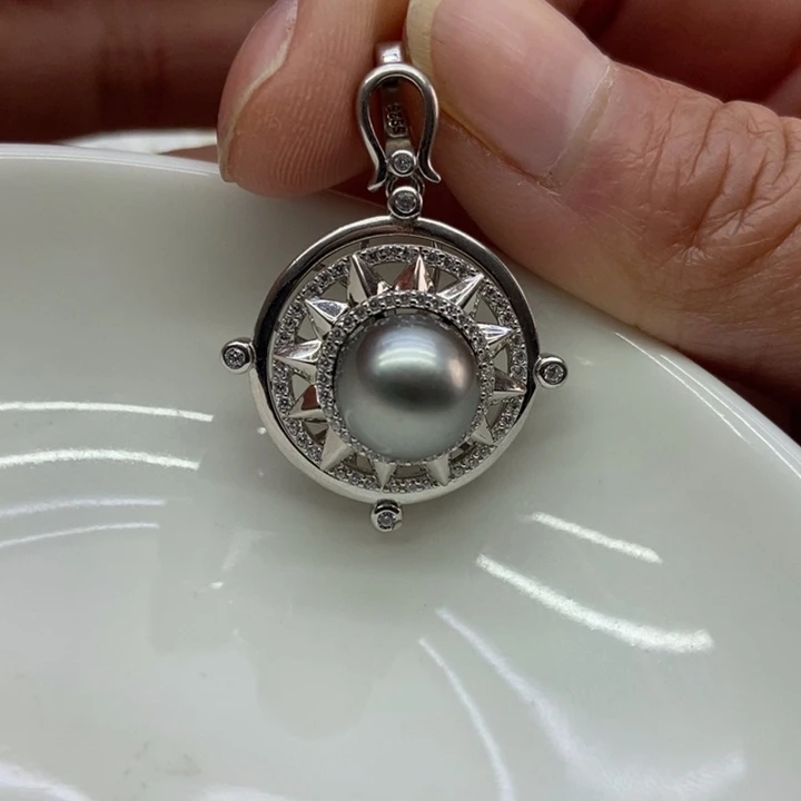 海水珍珠吊坠(不含链)银S925镶嵌