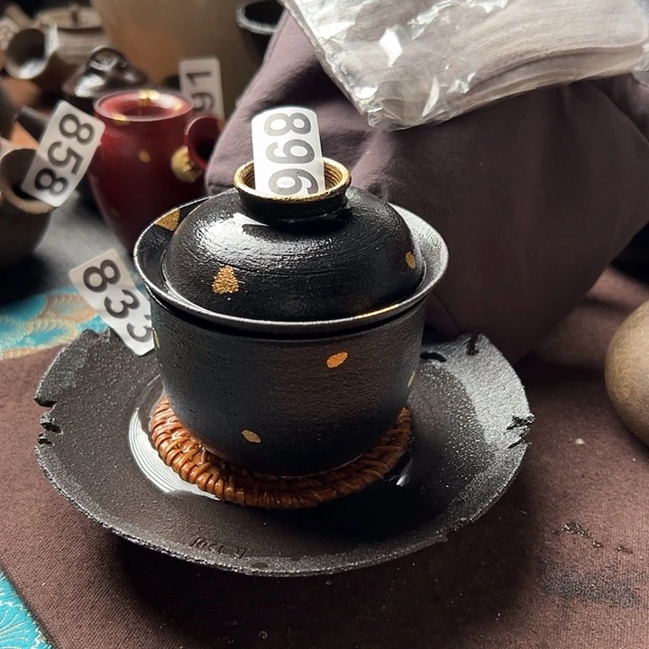 盖碗加杯子加布袋