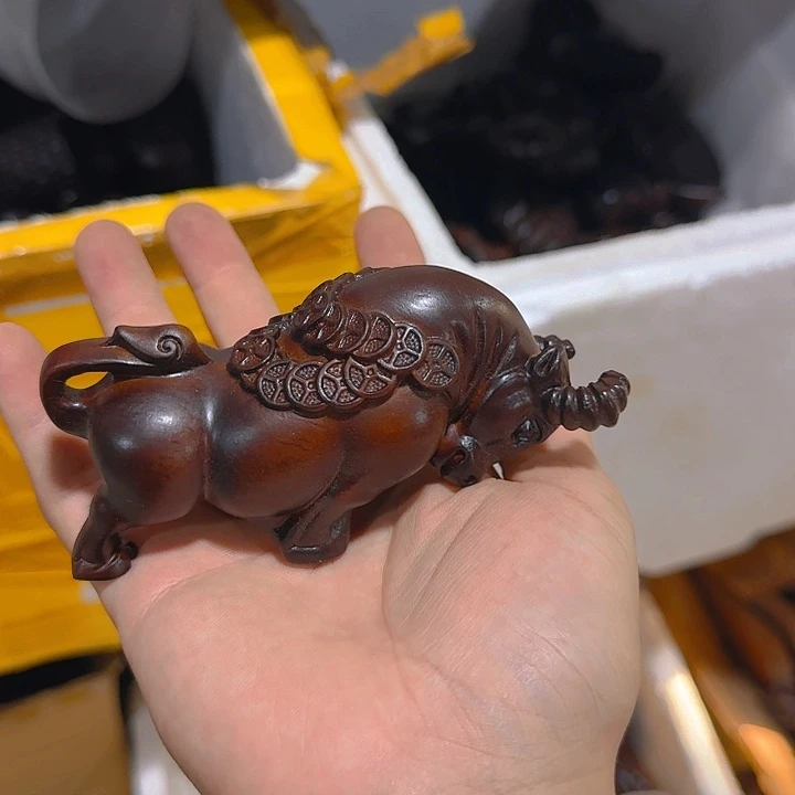 木黑檀木12金钱牛一只