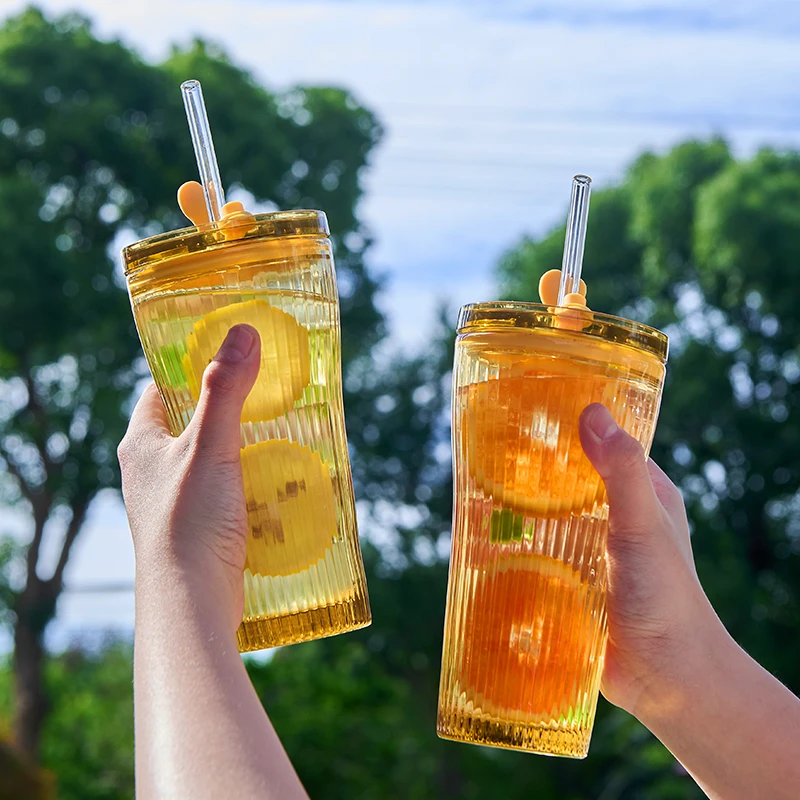 Limousin利幕赞 高硼硅玻璃竖纹双饮杯