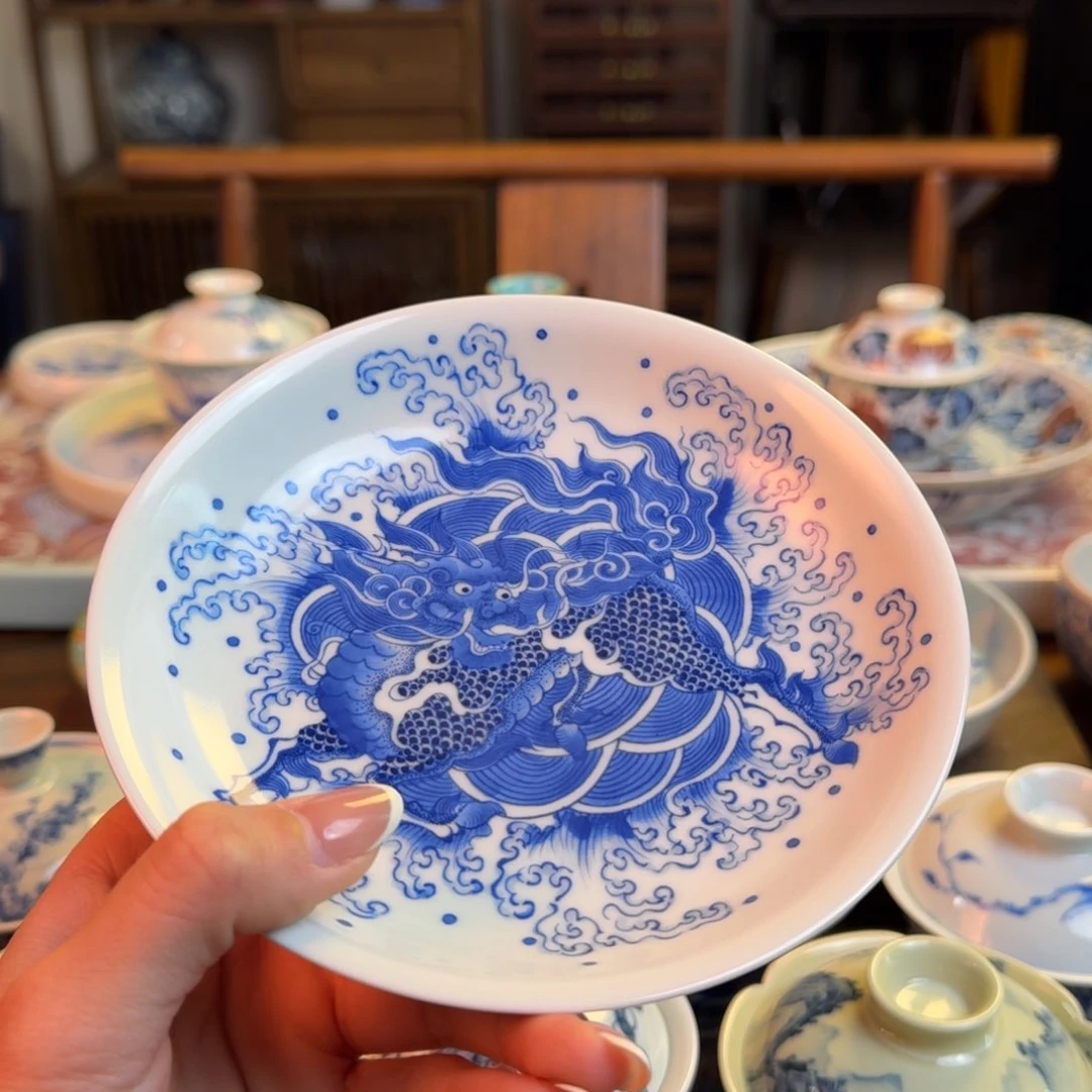 杯柴窑烧制点工麒麟踏浪壶乘