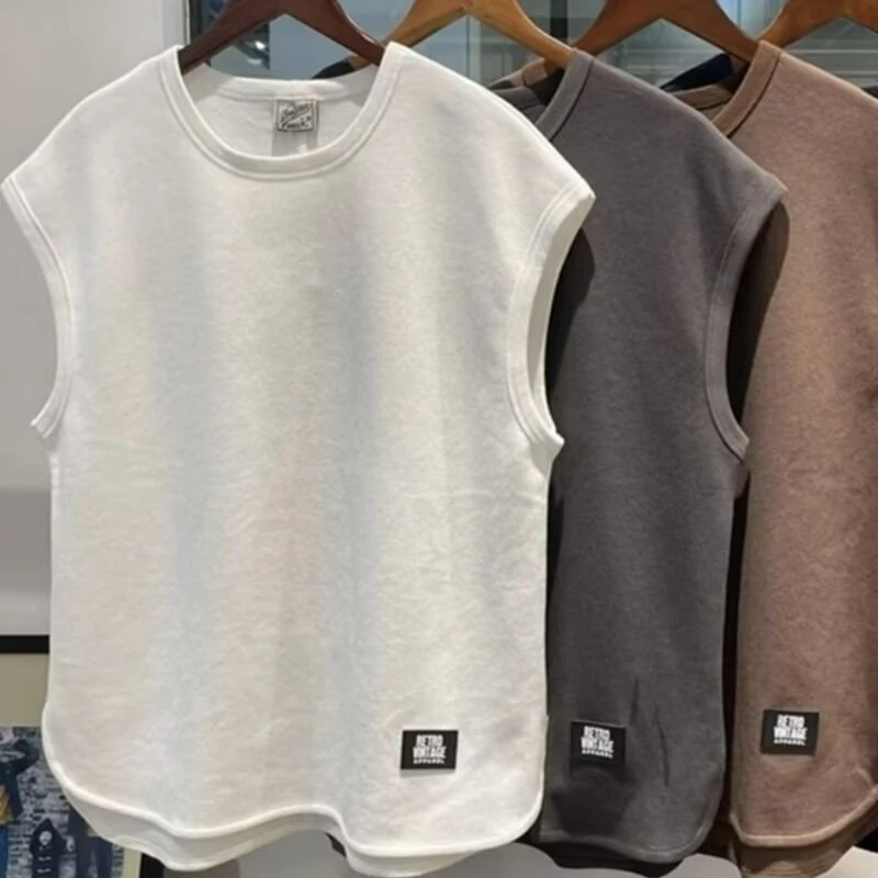 背心男士夏季2025年新款宽松坎肩t恤宽松青少年无袖上衣宽松型ins