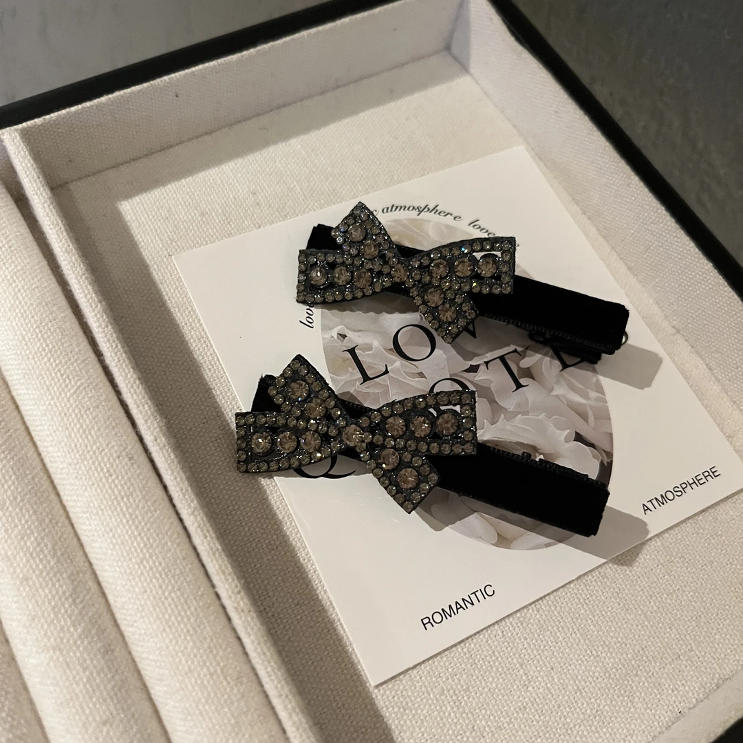 帛妃  精致刘海侧边夹蝴蝶结夹碎发刘海夹鸭夹百搭高级感发夹发饰